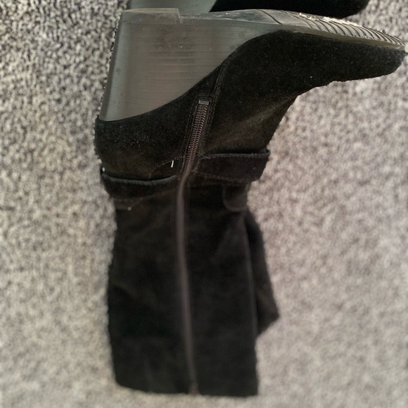 BCBGeneration Black Heeled Boots with Gold Buckle - Picture 3 of 3